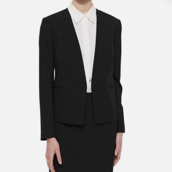 Theory Open Front Blazer Delaven Edition In Black wool - Picture 2 of 6